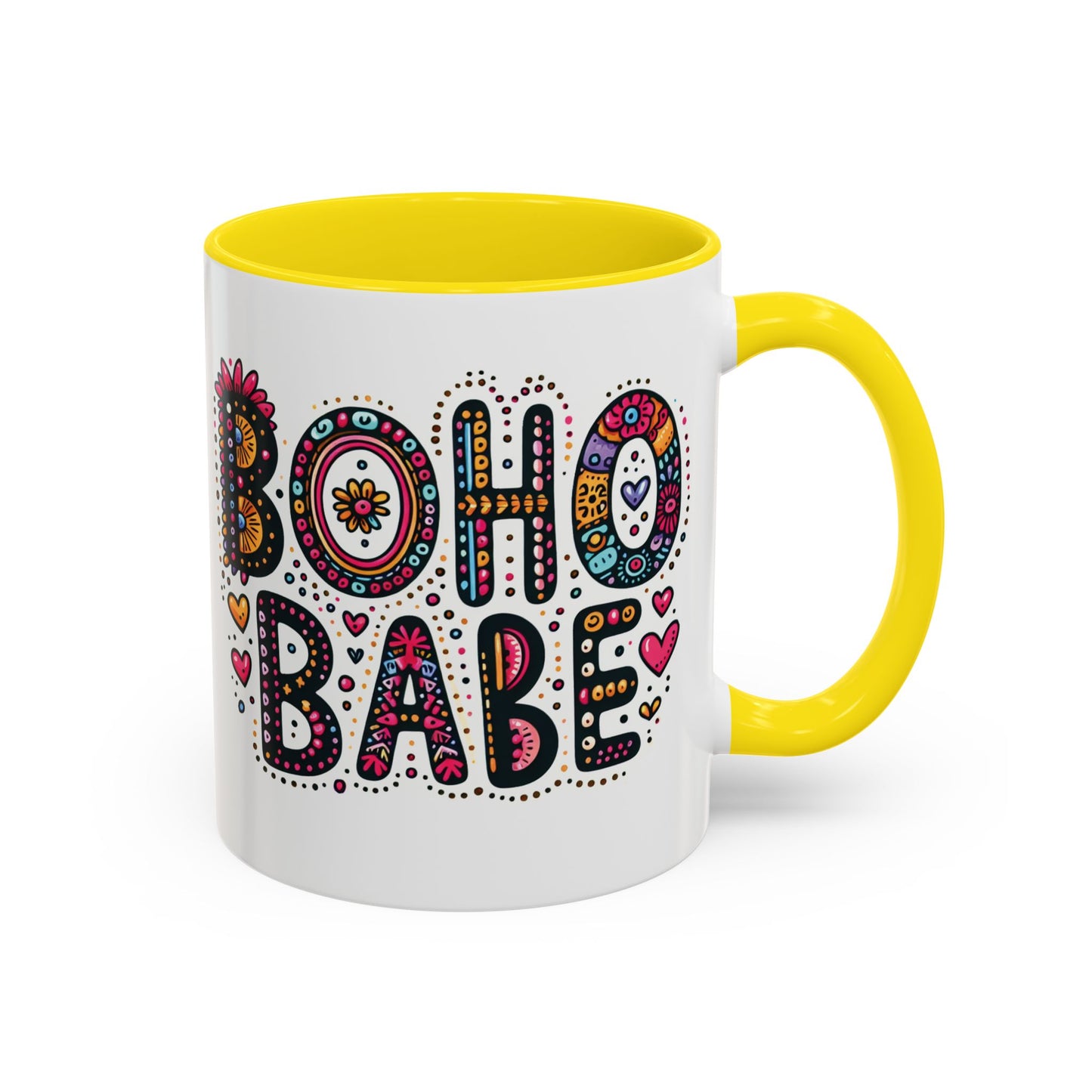 Boho Babe Accent Coffee Mug - Vibrant 11oz & 15oz Mugs for Free Spirits