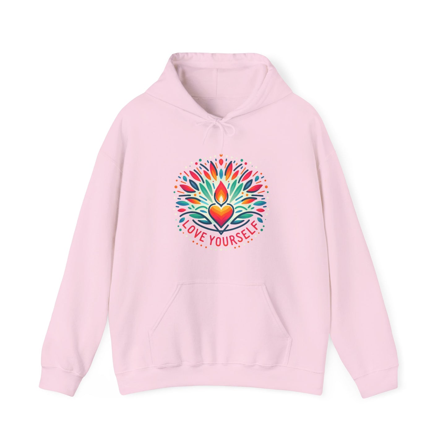 Love Yourself - Unisex Heavy Blend™ Hooded Sweatshirt - Colorful Floral Design