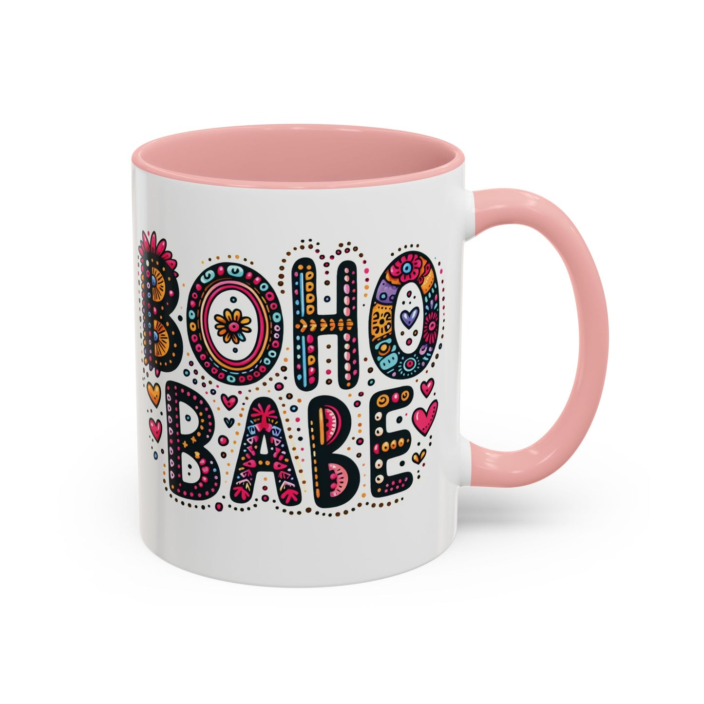 Boho Babe Accent Coffee Mug - Vibrant 11oz & 15oz Mugs for Free Spirits