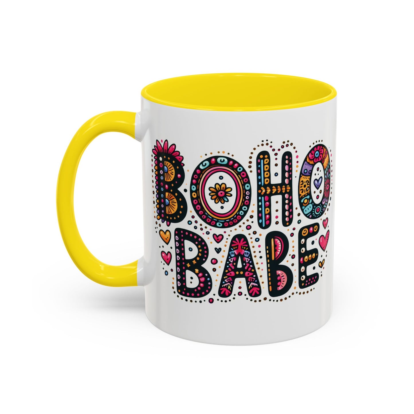 Boho Babe Accent Coffee Mug - Vibrant 11oz & 15oz Mugs for Free Spirits