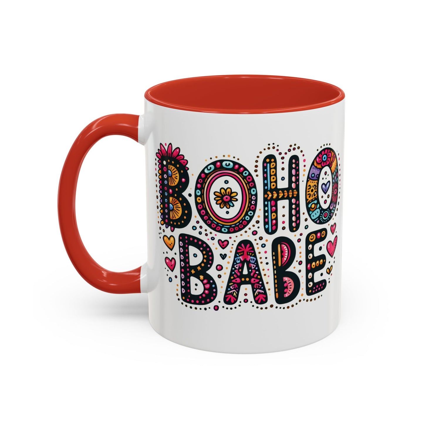 Boho Babe Accent Coffee Mug - Vibrant 11oz & 15oz Mugs for Free Spirits