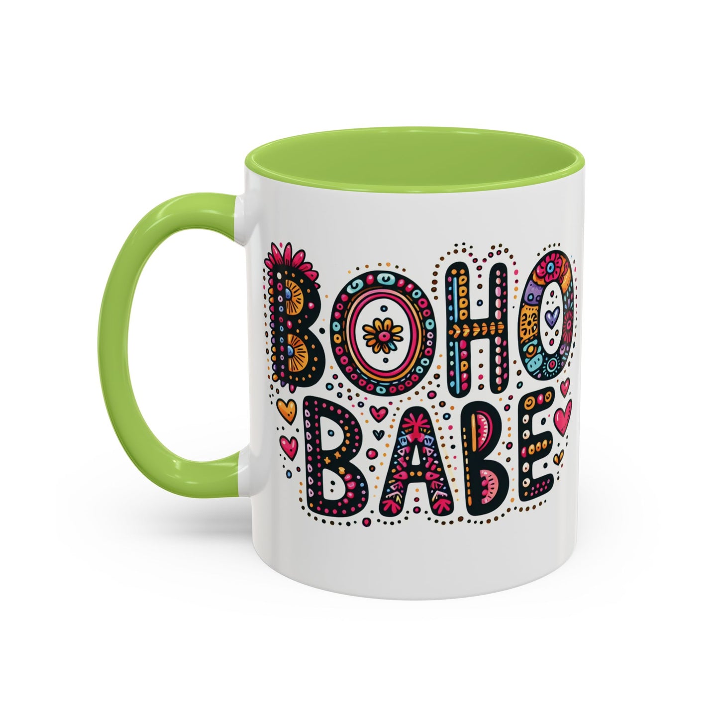 Boho Babe Accent Coffee Mug - Vibrant 11oz & 15oz Mugs for Free Spirits