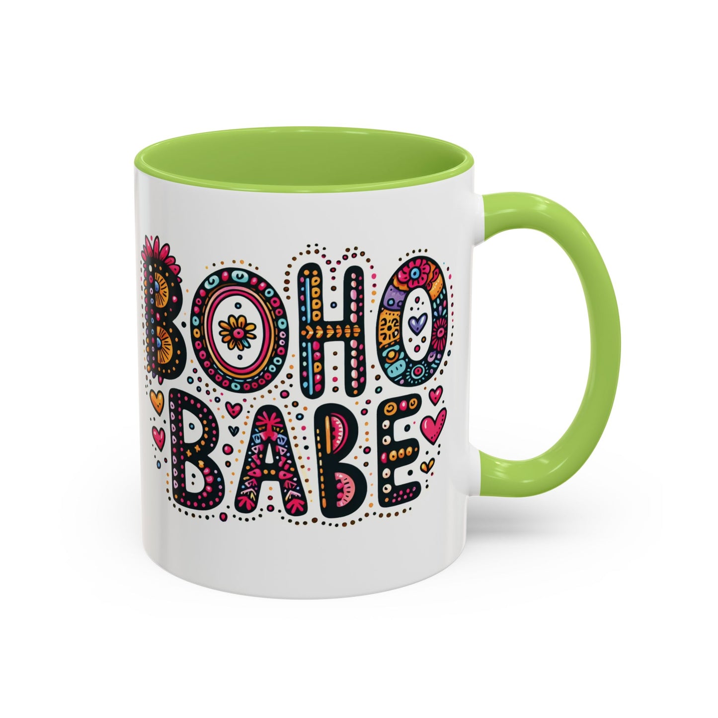 Boho Babe Accent Coffee Mug - Vibrant 11oz & 15oz Mugs for Free Spirits