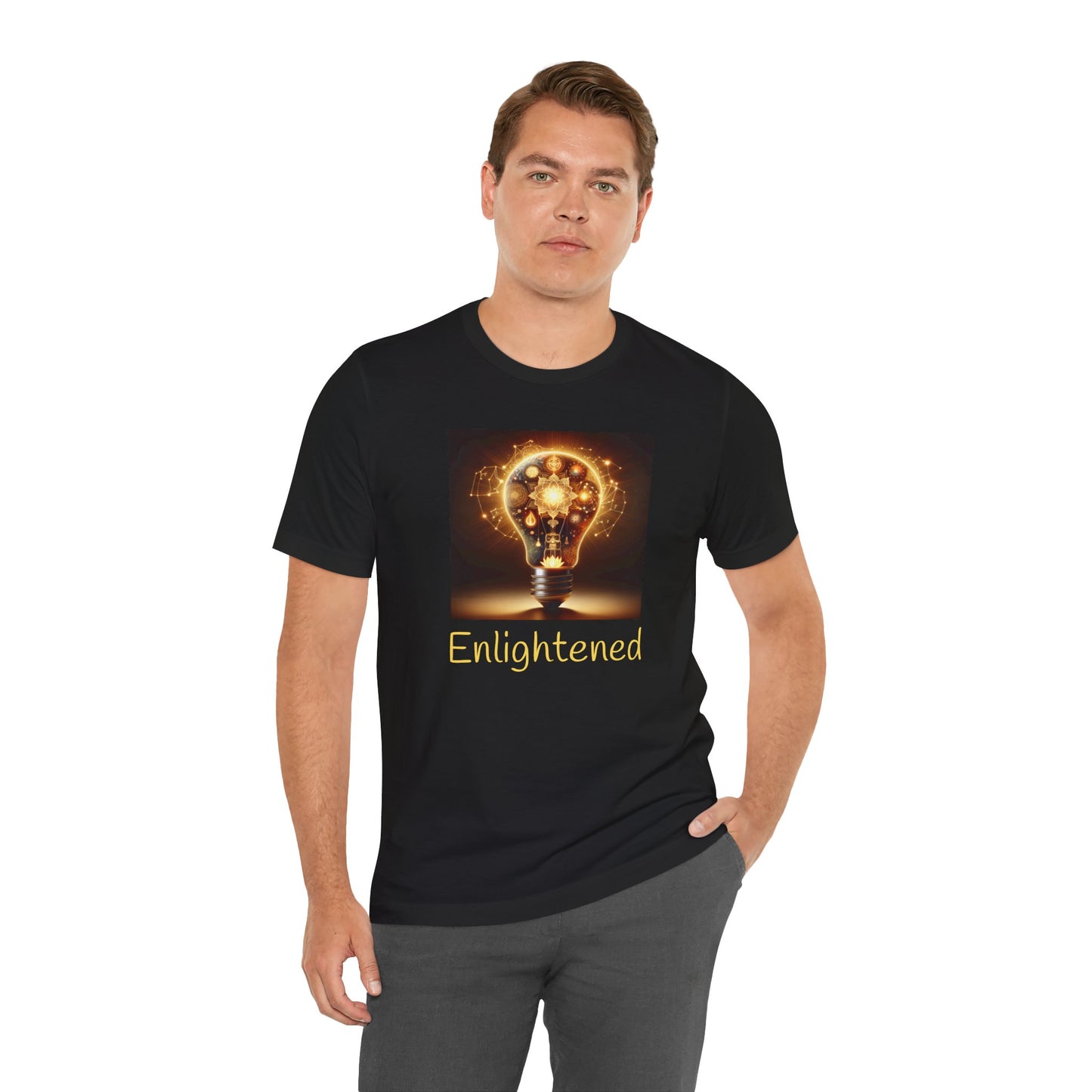 Enlightened Unisex Jersey Tee – Inspirational Light Bulb Design