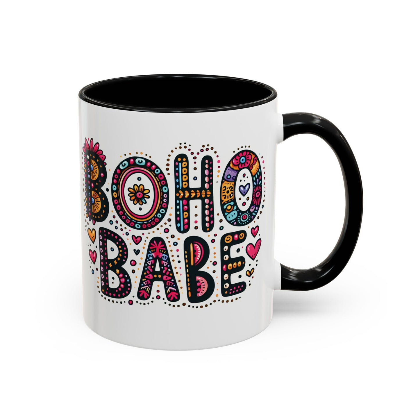 Boho Babe Accent Coffee Mug - Vibrant 11oz & 15oz Mugs for Free Spirits