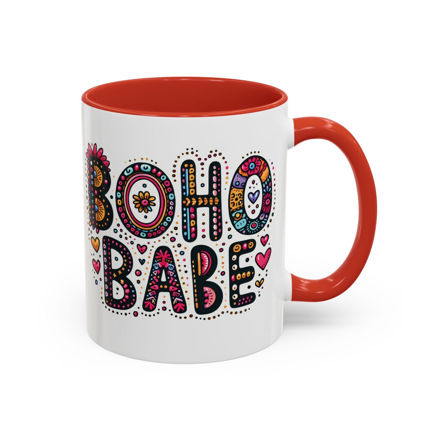 Boho Babe Accent Coffee Mug - Vibrant 11oz & 15oz Mugs for Free Spirits