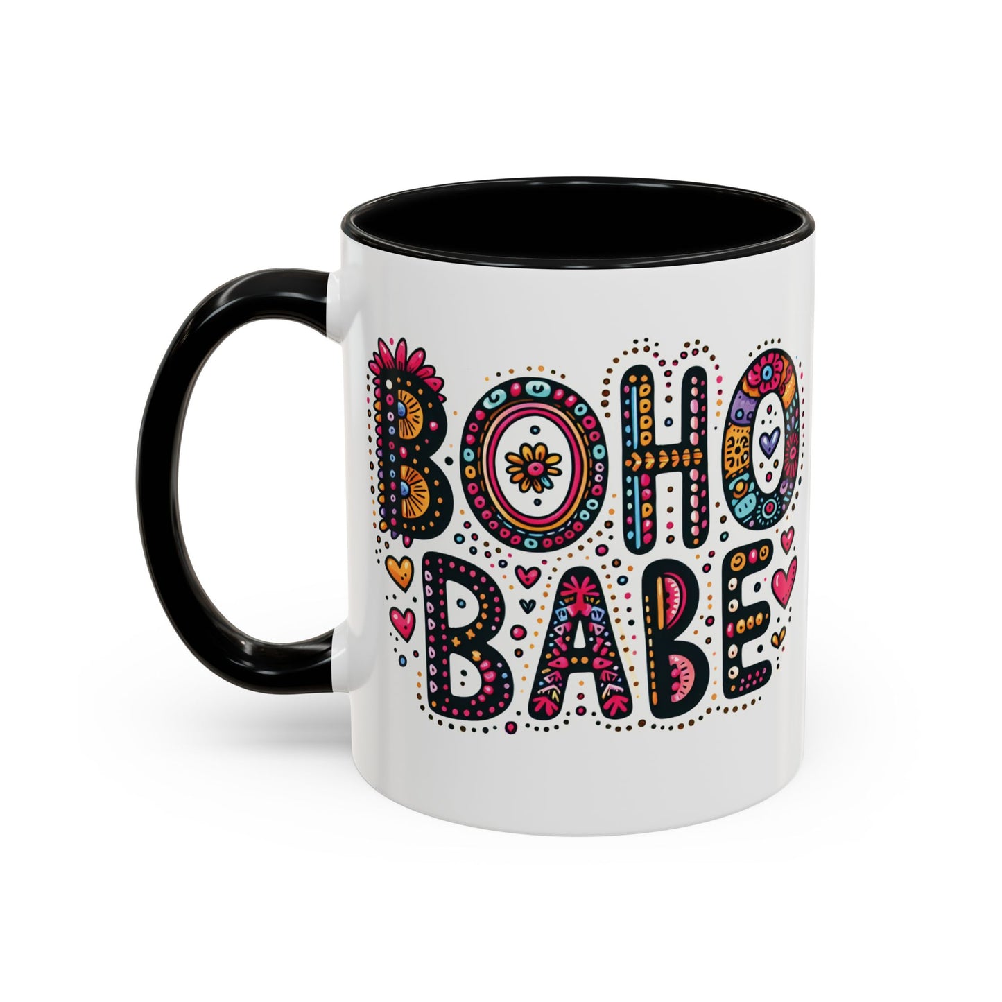 Boho Babe Accent Coffee Mug - Vibrant 11oz & 15oz Mugs for Free Spirits